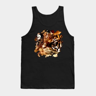 Bengal Tiger in  Abstract Paint Digital art Tank Top